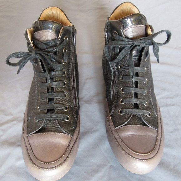 Candice Cooper Leather High Top Sneakers Womens 40 US 9.5 Brown Made In Italy - Picture 7 of 14